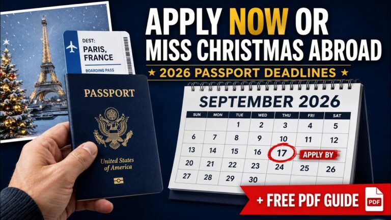 2026 US passport deadlines for holiday travel with September calendar