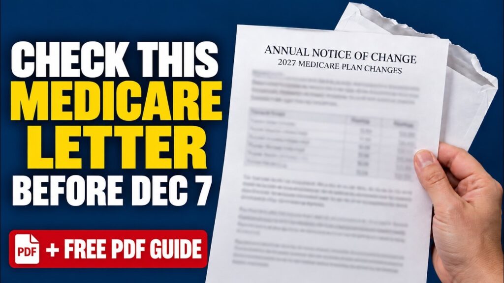 Hand holding a Medicare Annual Notice of Change letter for the 2027 plan year